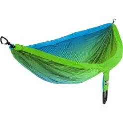 DoubleNest Print Hammock -Outdoor Sports Equipment Store ENO DoubleNest Print Fade TealChartreuse